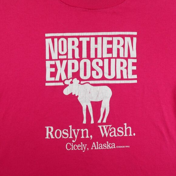 VTG Northern Exposure Shirt Mens XL Pink TV Promo Tee 90s USA Made Single Stitch - Picture 2 of 9
